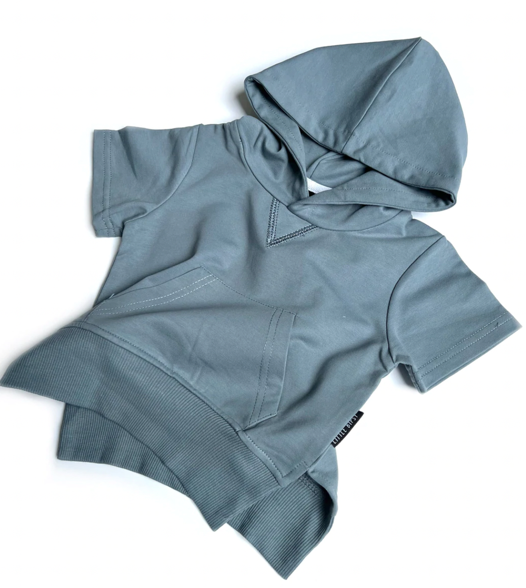 Little Bipsy - Short Sleeve Hoodie in Waves