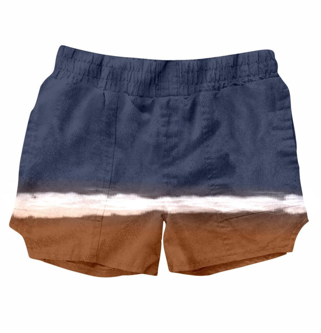 Tiny Whales - Dude Dad Shorts in Denim/Bleach/Rust
