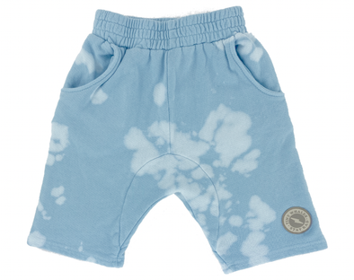 Tiny Whales - Nimbus Cozy Shorts in Blue Bleach Tie Dye