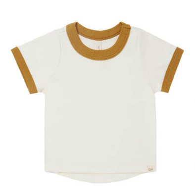 Quincy Mae ringer. tee ivory ocre