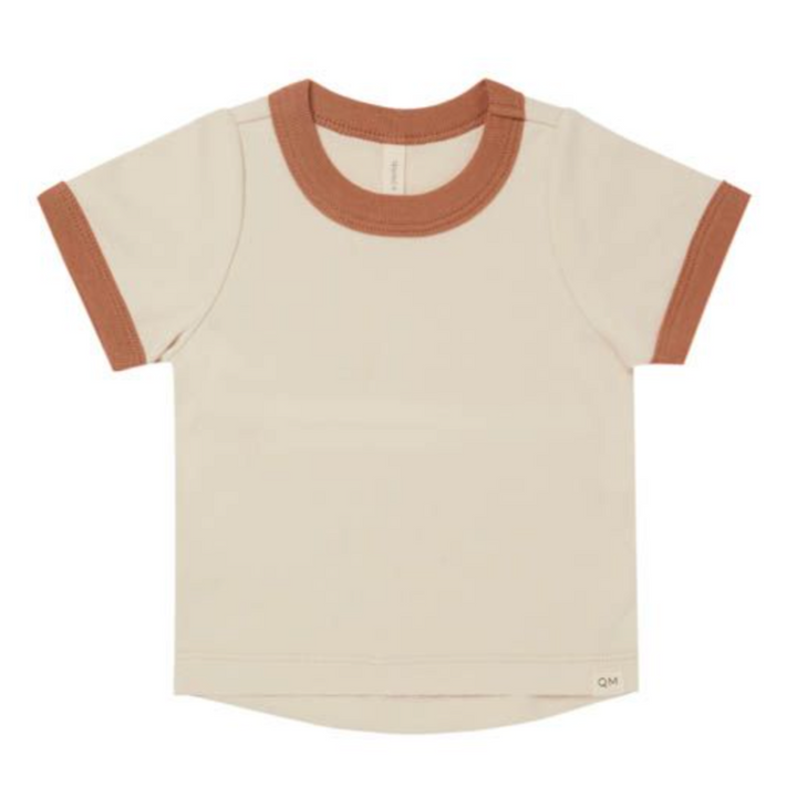 Quincy Mae ringer tee natural amber