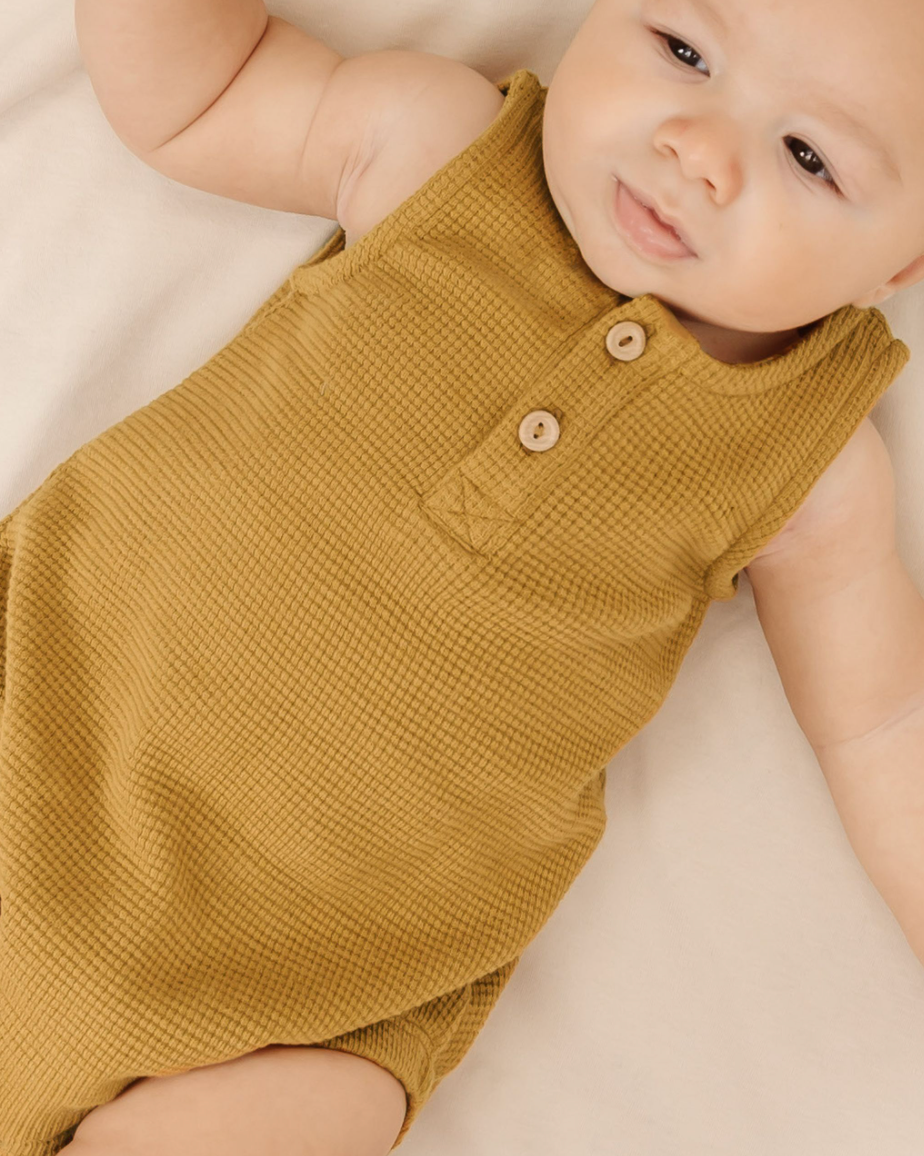 Quincy Mae - Waffle Sleeveless Bubble in Ocre