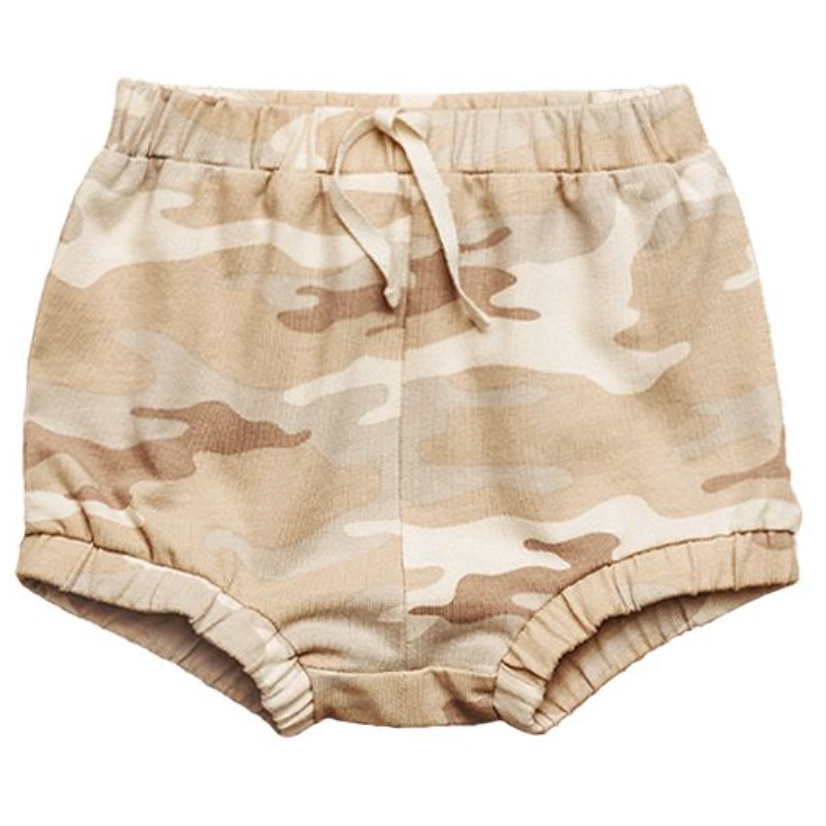 City Mouse - Jersey Bloomer Shorts in Sesame Camo
