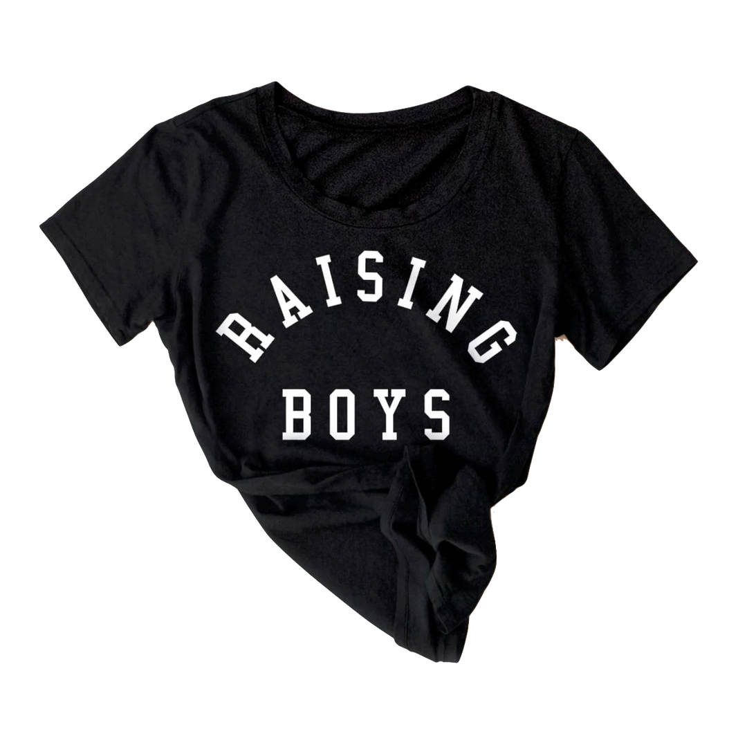 Raising boys women's tshirt
