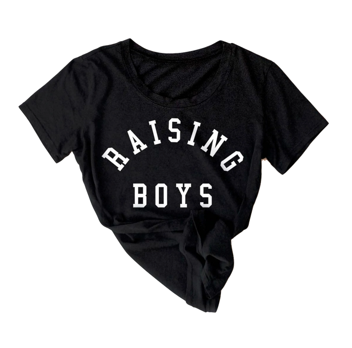 Raising boys women's tshirt