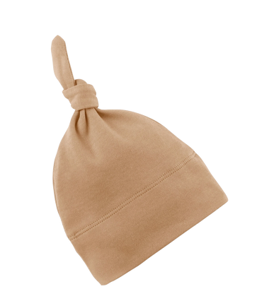 Colored Organics - Newborn Top Knot Hat in Tan