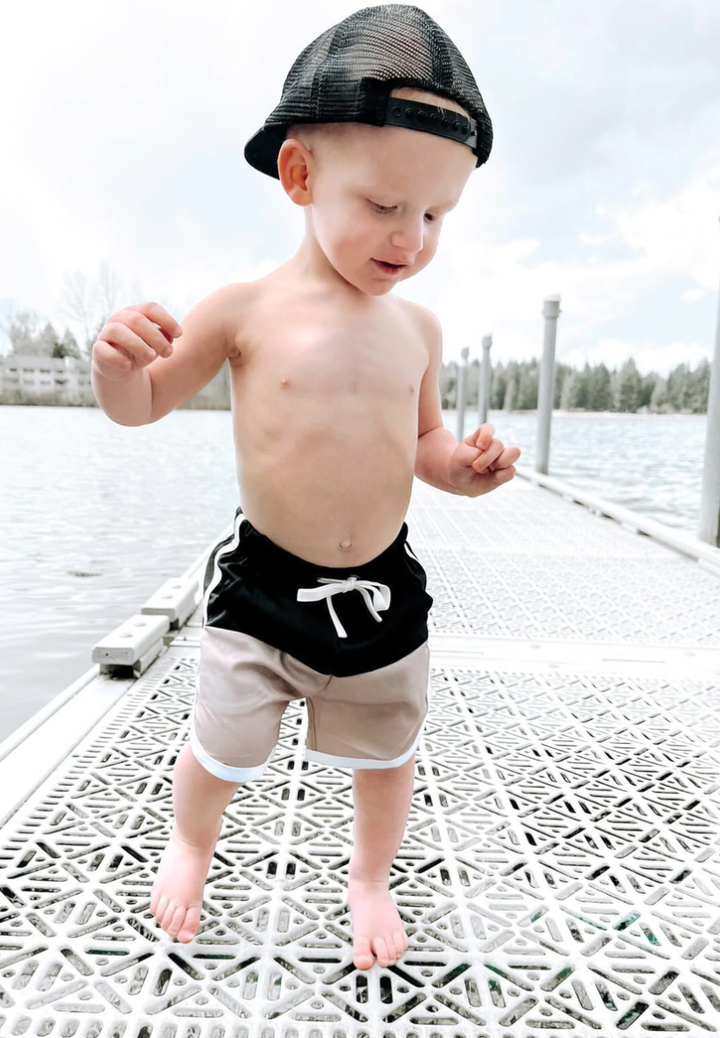 Little Bipsy - Block Swim Shorts in Sand