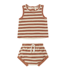 Quincy Mae terry tank set in amber stripes