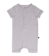 Rags - Essentials Short-Sleeve Henley Shorts Rag in Heather Grey