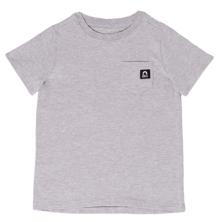 Rags - Short-Sleeve Chest Pocket Tee in Heather Grey