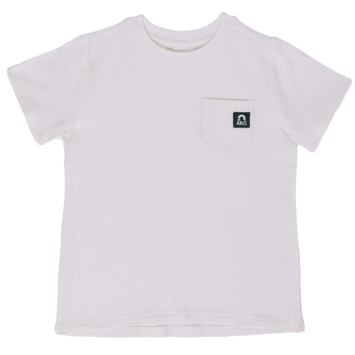Rags essentials pocket tee in white