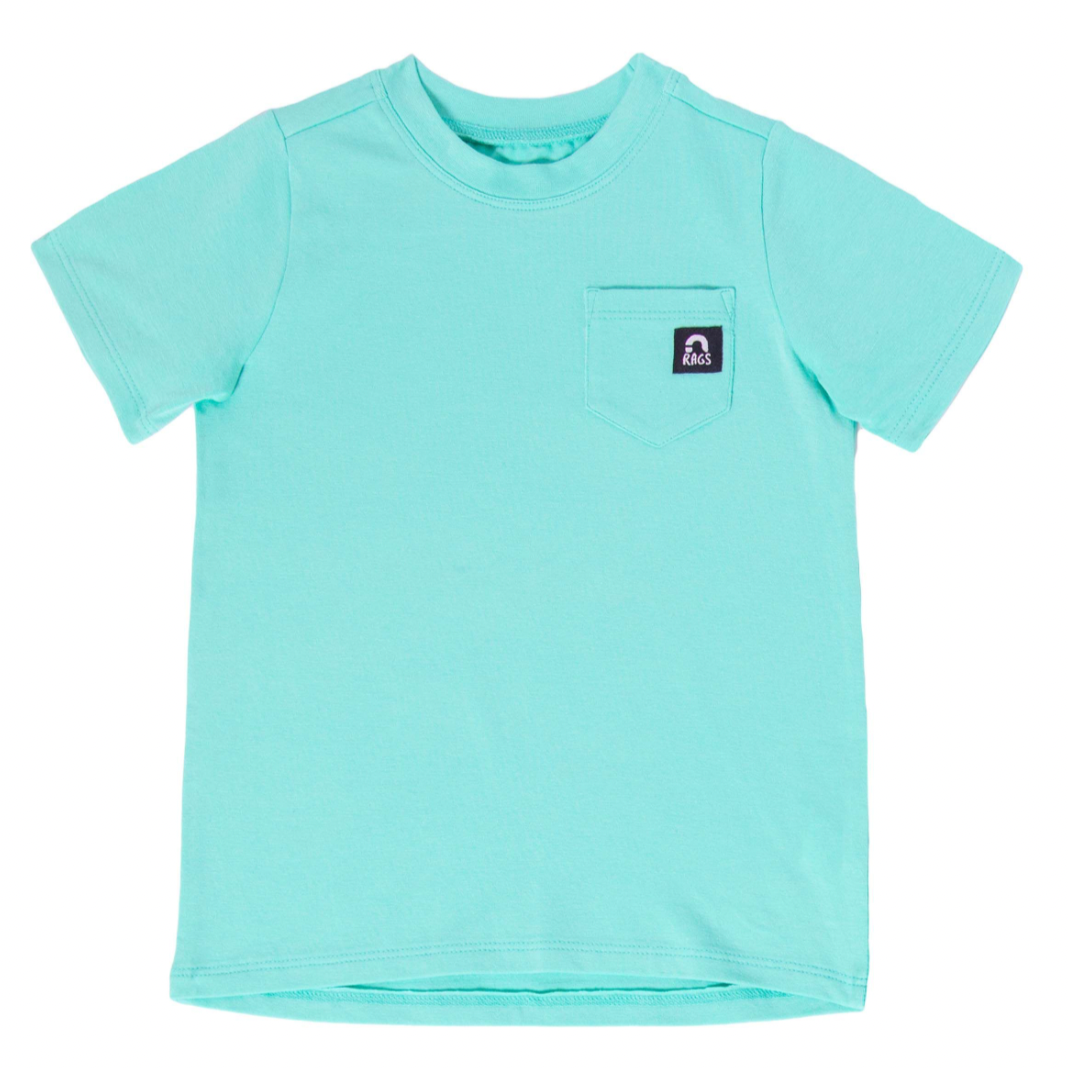 Rags essentials pocket tee pool blue