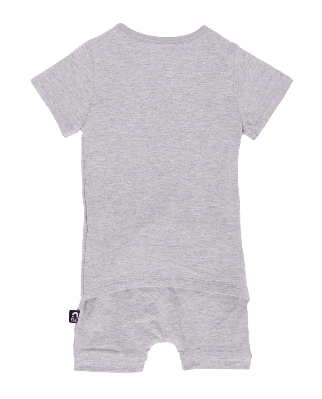Rags - Essentials Infant Peekabooty Short Sleeve Shorts Romper in Heather Grey