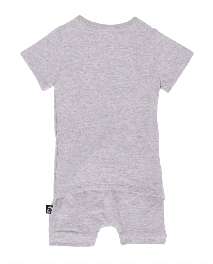Rags - Essentials Infant Peekabooty Short Sleeve Shorts Romper in Heather Grey