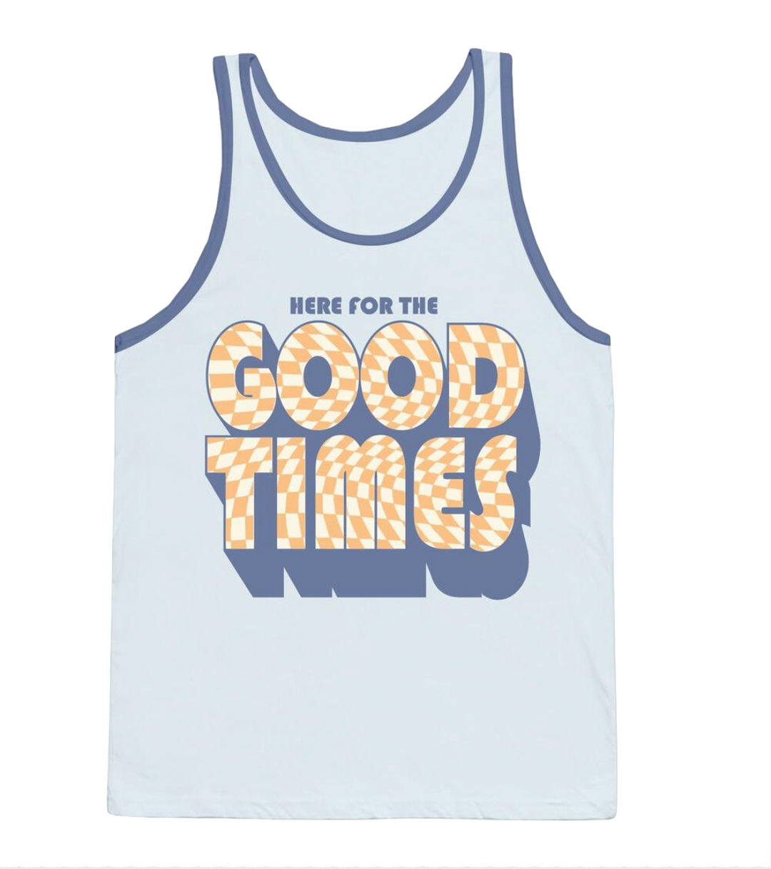 Tiny Whales - Here For the Good Times Tank in Sky Blue
