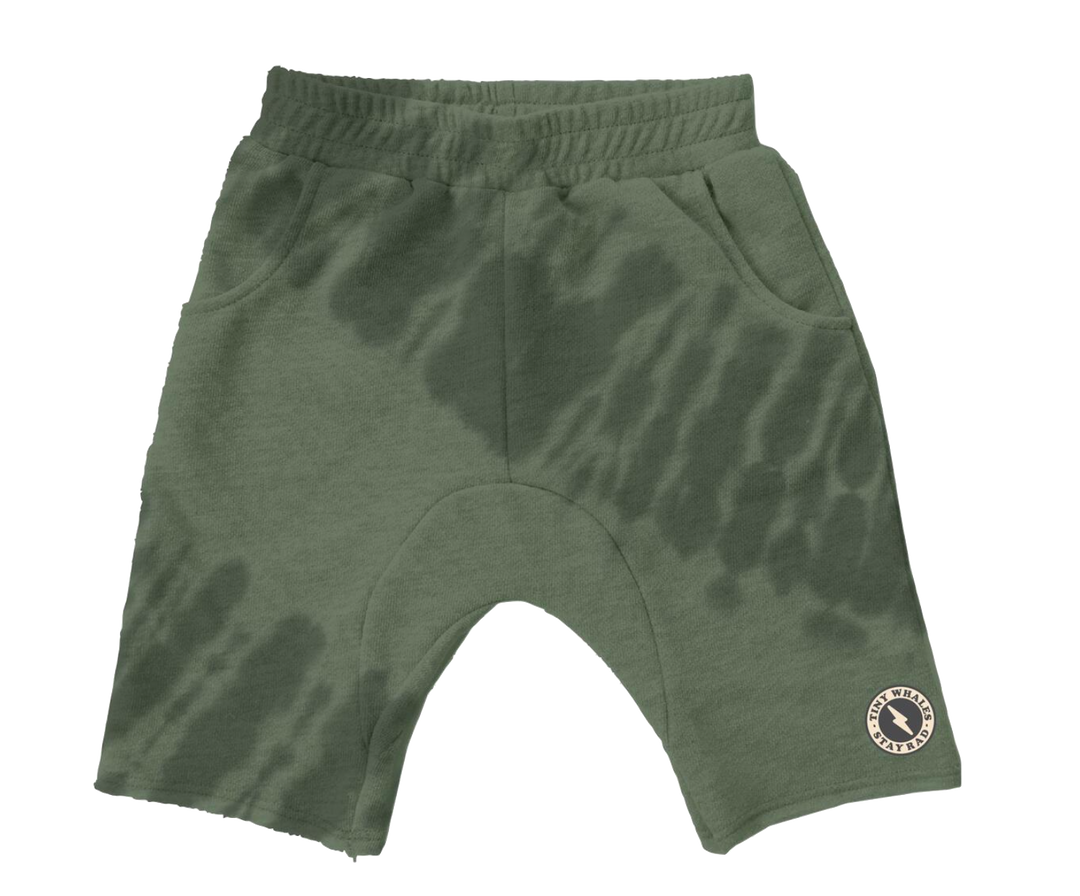 Tiny Whales - Welcome to the Jungle Shorts in Green Tie Dye