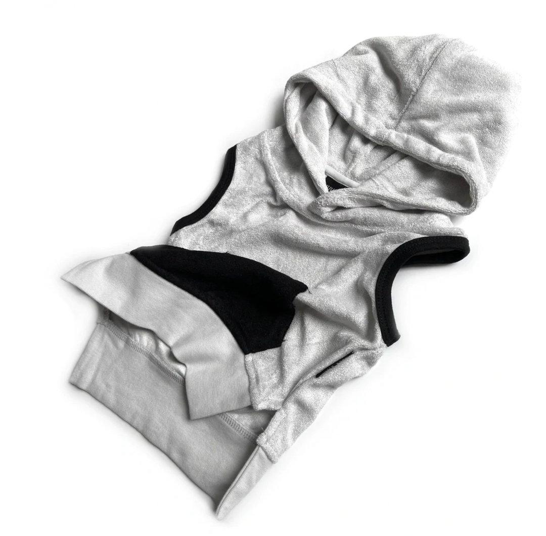 Little Bipsy - Terry Cloth Sleeveless Hoodie in Monochrome