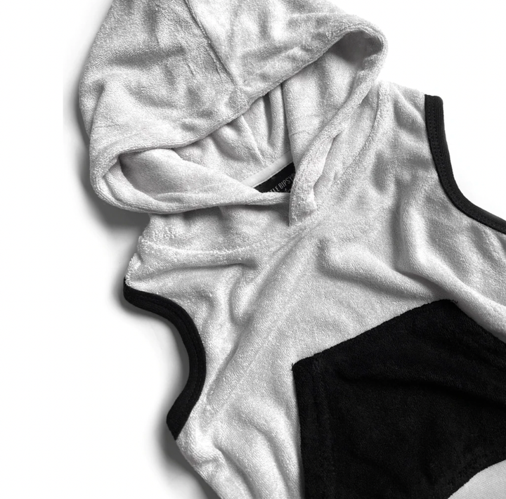 Little Bipsy - Terry Cloth Sleeveless Hoodie in Monochrome