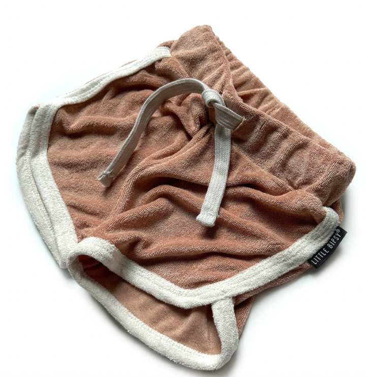 Little Bipsy - Terry Cloth Track Shorts in Cinnamon
