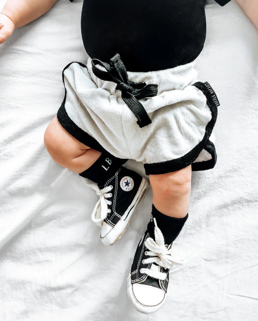 LIttle Bipsy terry cloth shorts in monochrome