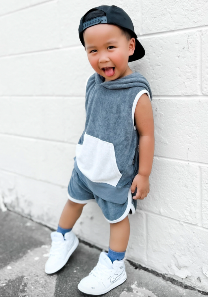 Little Bipsy terry cloth shorts slate