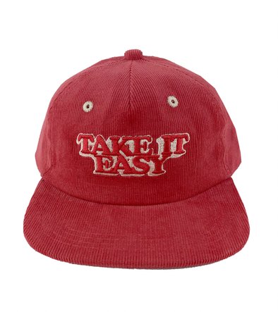 Tiny Whales - Take it Easy Dad Hat in Warm Red