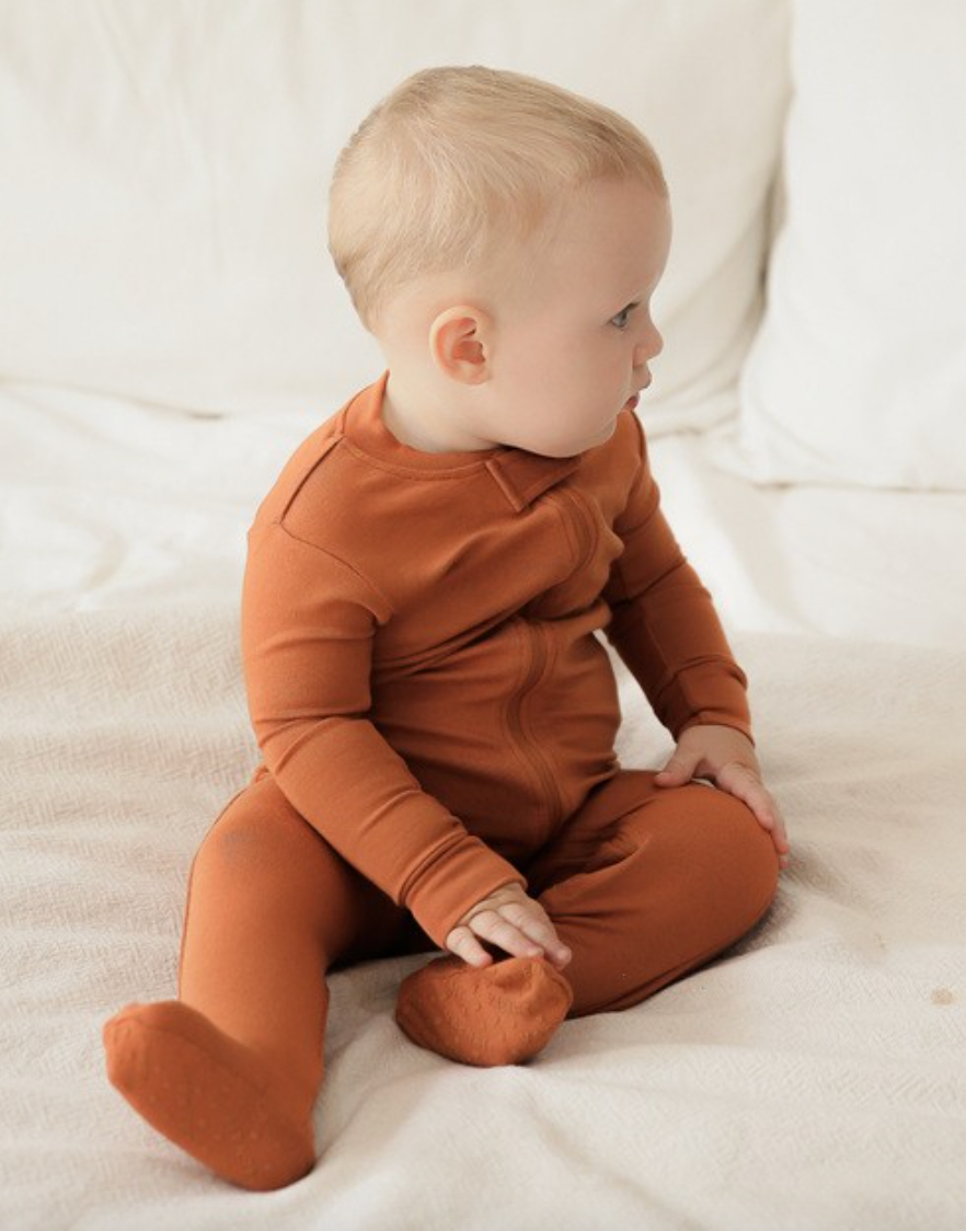 Basic Baby Modal Footies in Autumn