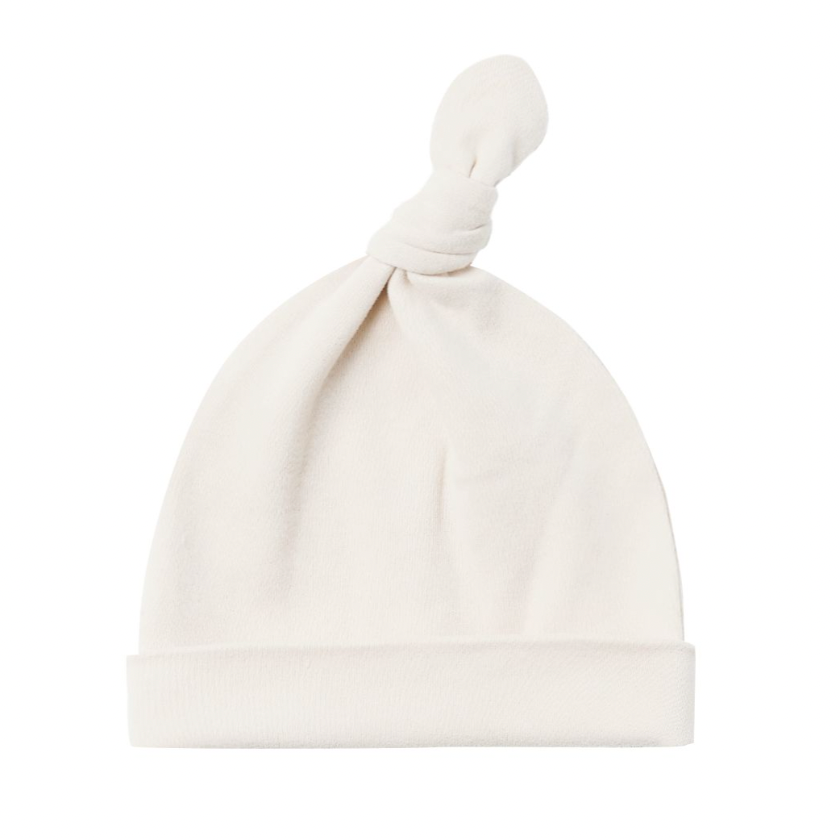 Quincy Mae top knot hat ivory