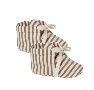 Quincy Mae - Baby Booties in Cocoa Stripe