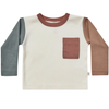 Quincy Mae color block long sleeve tee