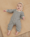 Quincy Mae - Waffle Long-Sleeve Jumpsuit in Charcoal Stripe