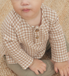 Quincy Mae - Zion Woven Shirt in Cocoa Gingham (6-12mo)