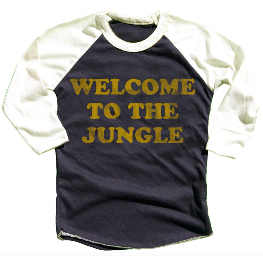 Rowdy Sprout - Welcome to the Jungle Recycled Raglan in Off-Black