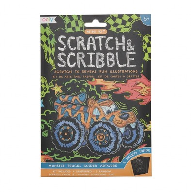 Ooly - Mini Scratch & Scribble Kit Monster Trucks
