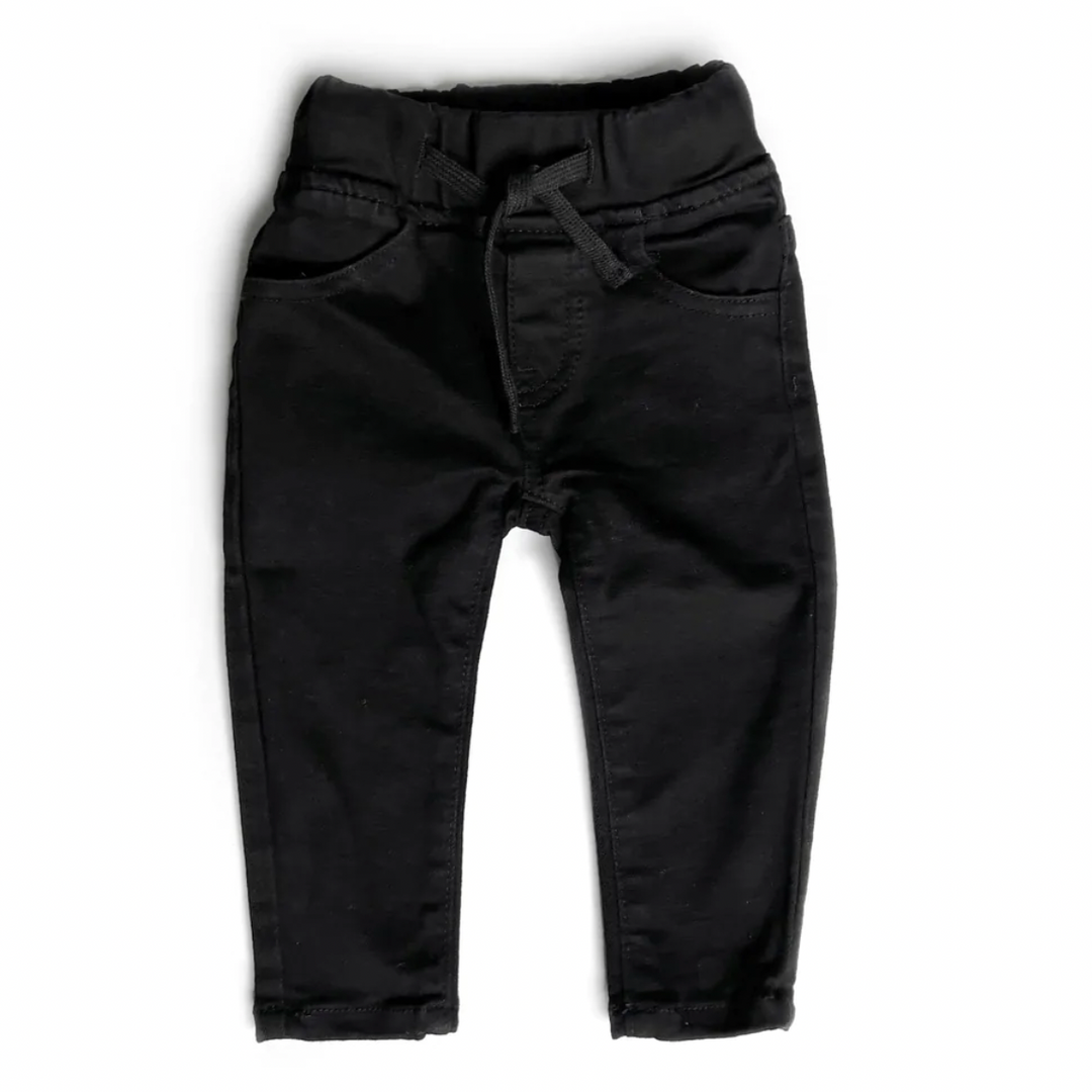 Little Bipsy solid black denim jeans