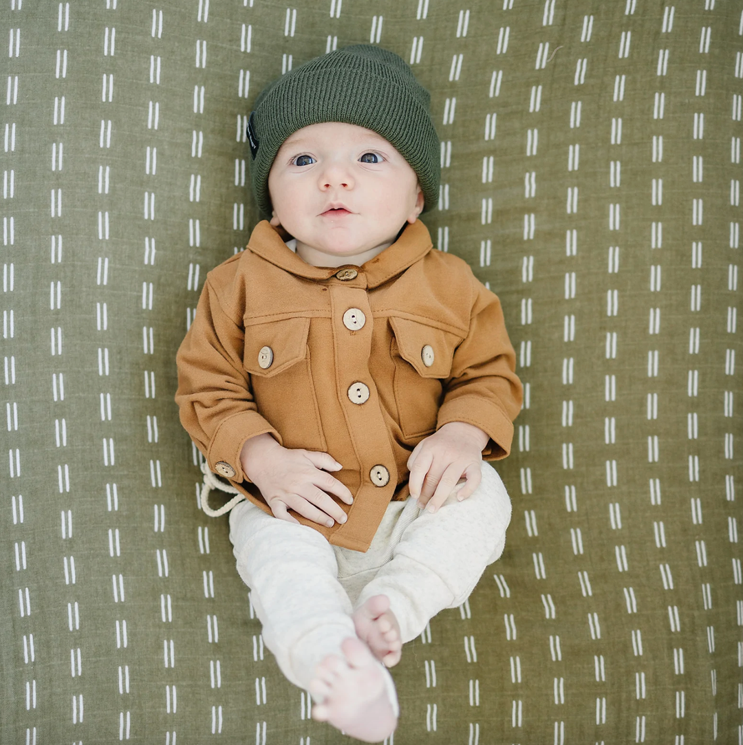 Mebie Baby - French Terry Shacket in Mustard