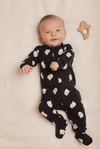 Petit Lem - Glow-in-the-Dark Ghosts Baby Sleeper in Black