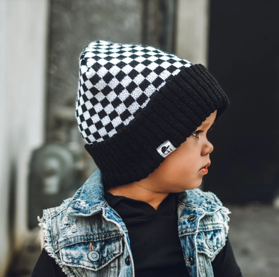 toddler checkered beanie