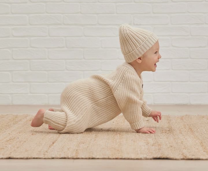 chunky knit baby jumpsuit