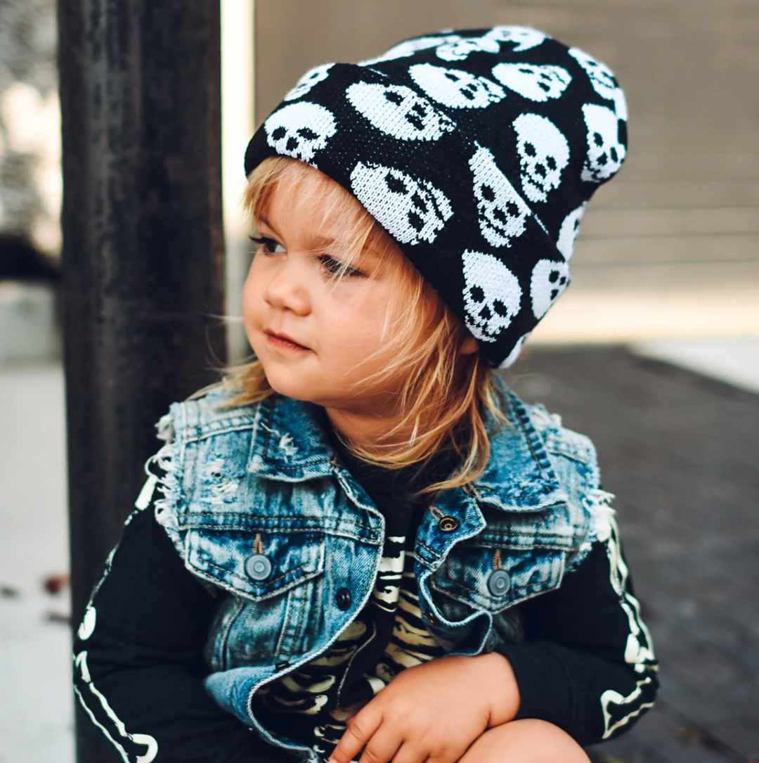 George Hats - Skull Beanie in Black