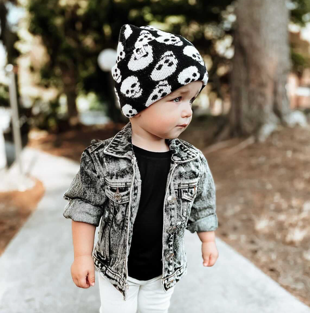 George Hats - Skull Beanie in Black