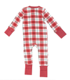 Angel Dear - Holiday Plaid One-Piece in Red/White