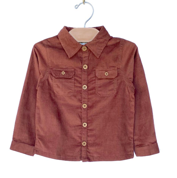 City Mouse - Corduroy Button Shirt in Rust