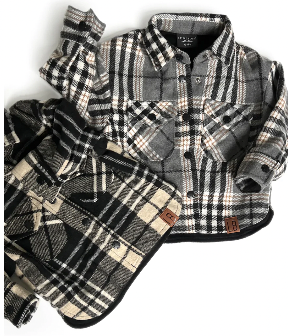 Little Bipsy - Flannel Shacket in Toasty