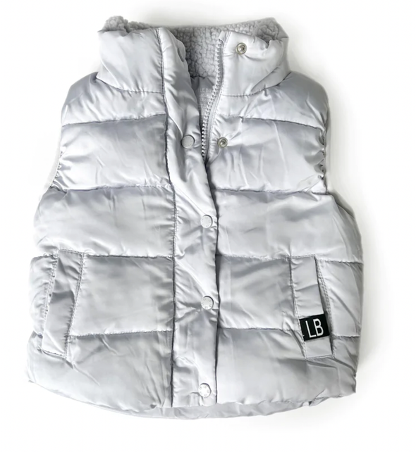 Little Bipsy - Sherpa Lined Puffer Vest in Ice