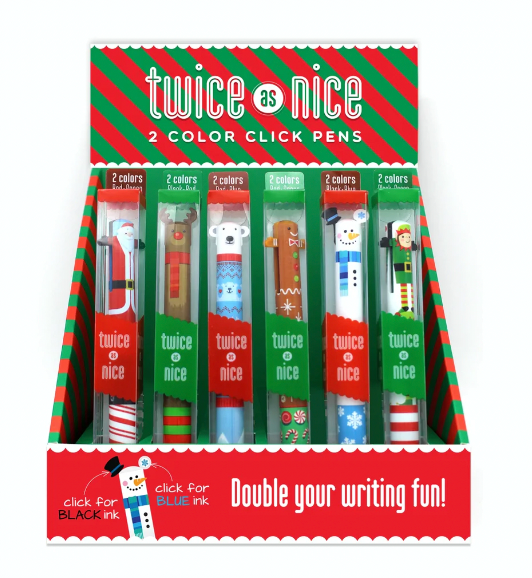 Snifty - Twice As Nice Holiday Two-Color Click Pen - 6 Styles