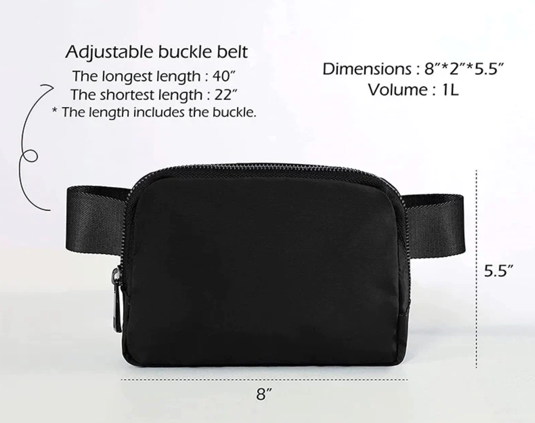 Mom Belt Bag in Black Nylon