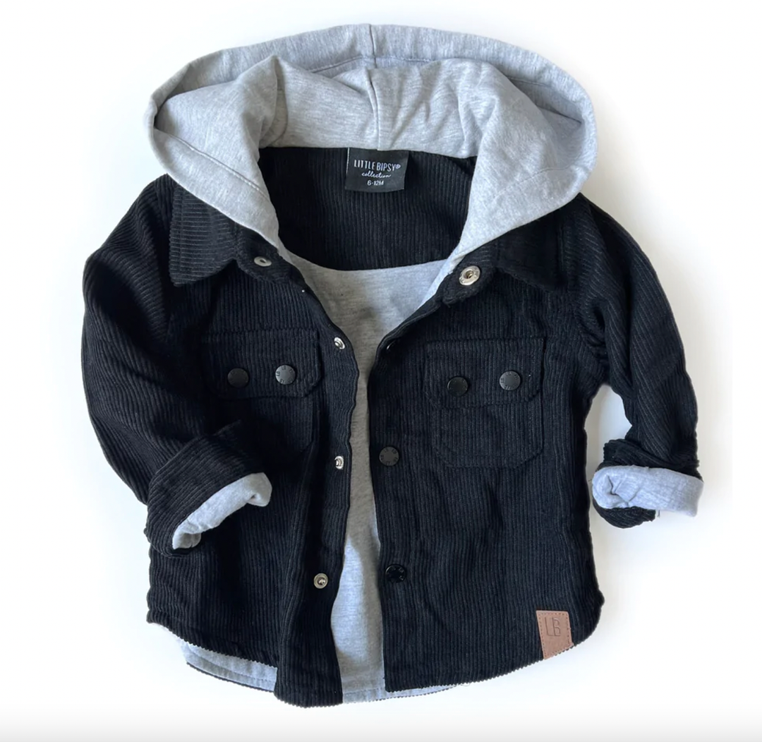 Little Bipsy - Corduroy Shacket in Black