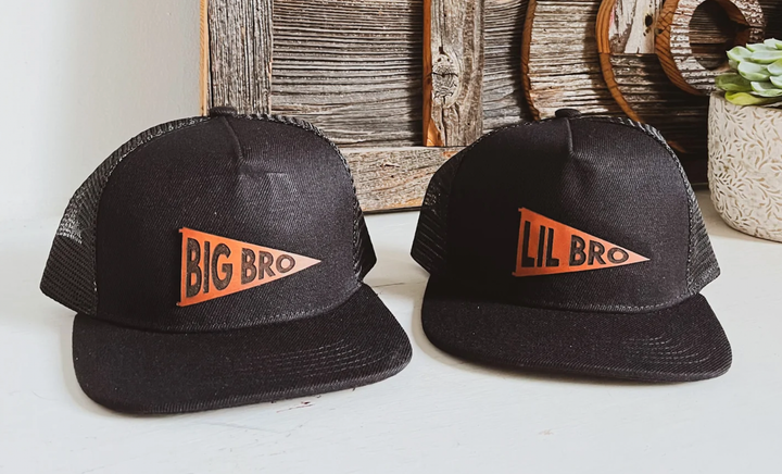 Left Grain - Baby/Children's BIG BRO Mesh Trucker Snapback Hat in Black