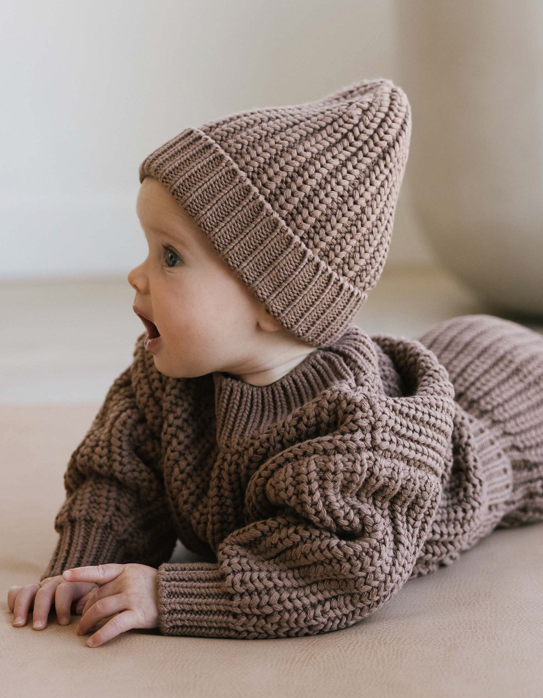 Quincy Mae - Knit Beanie in Cocoa